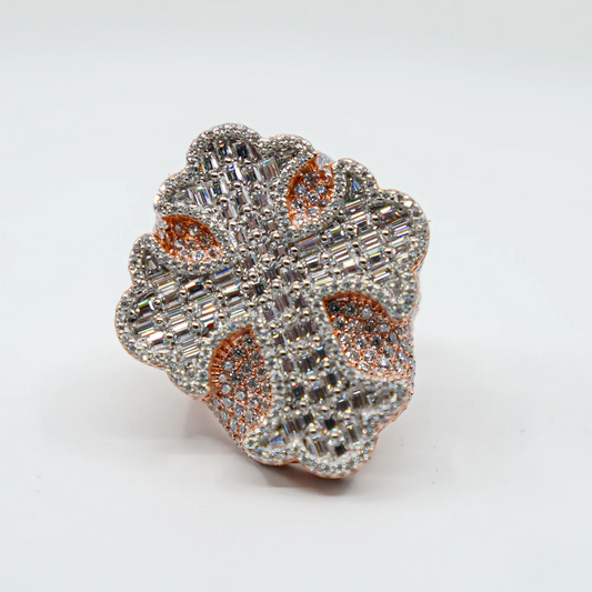 Cross Ring With Baguettes