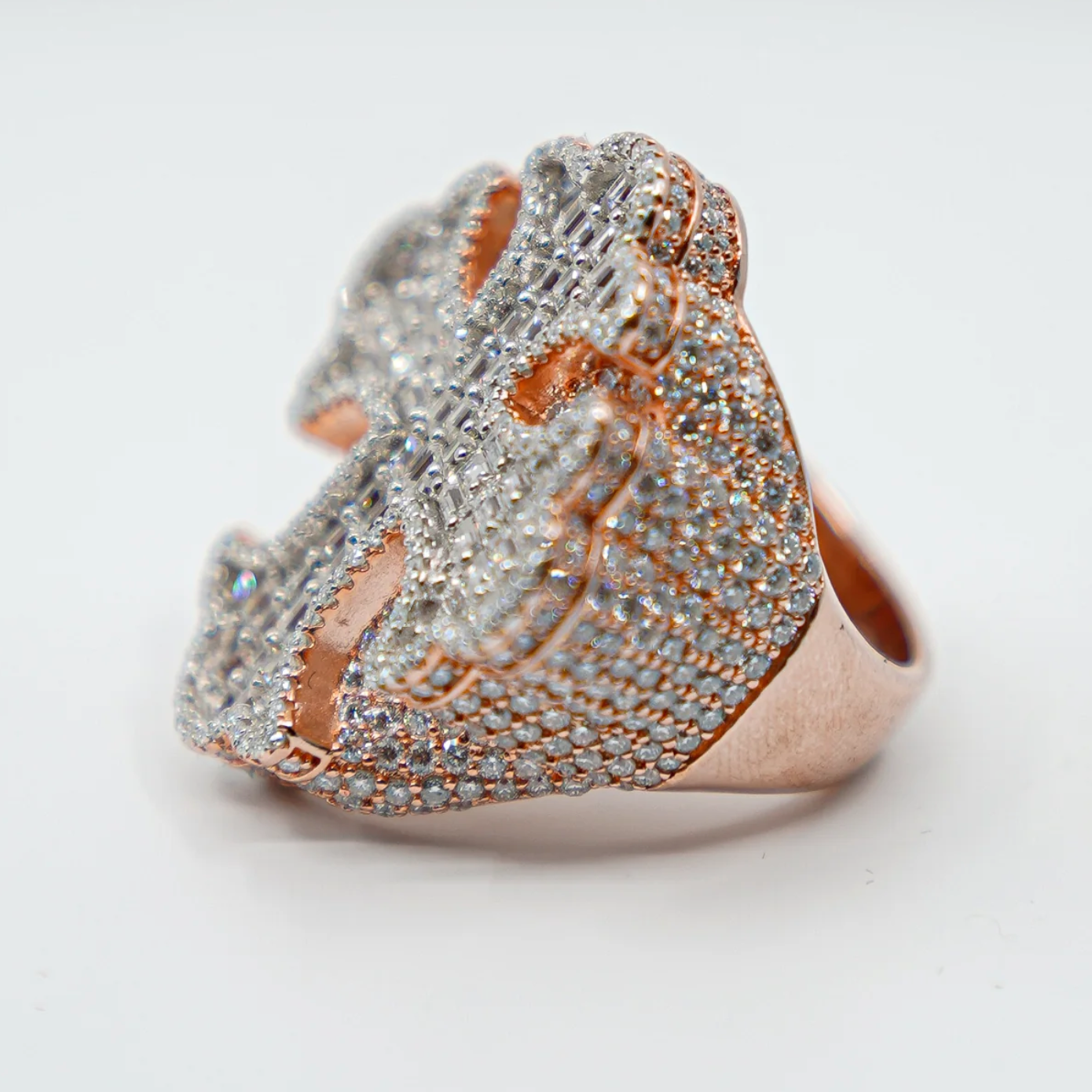 Cross Ring With Baguettes
