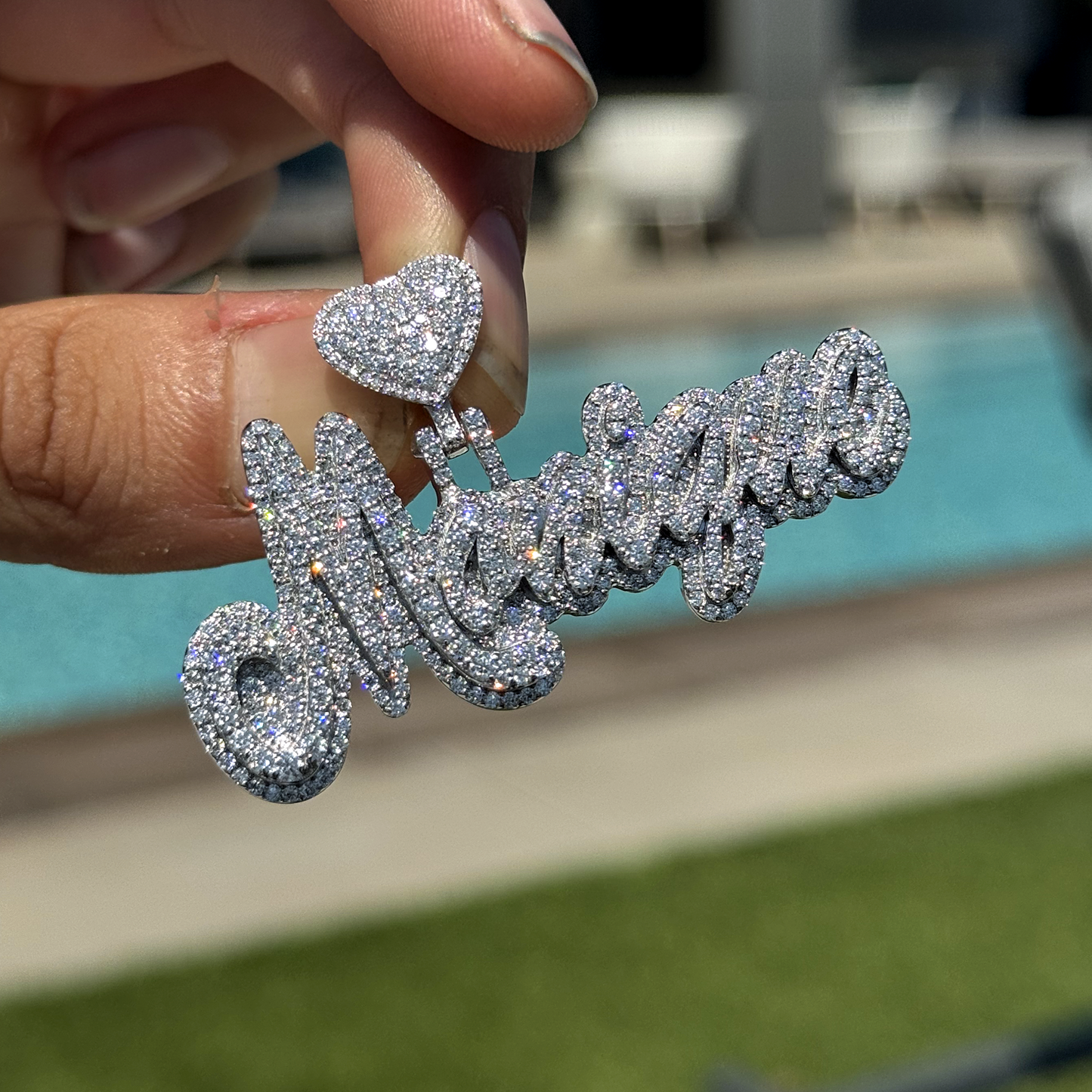 2inch Custom Name Pendant + 4mm Tennis Set