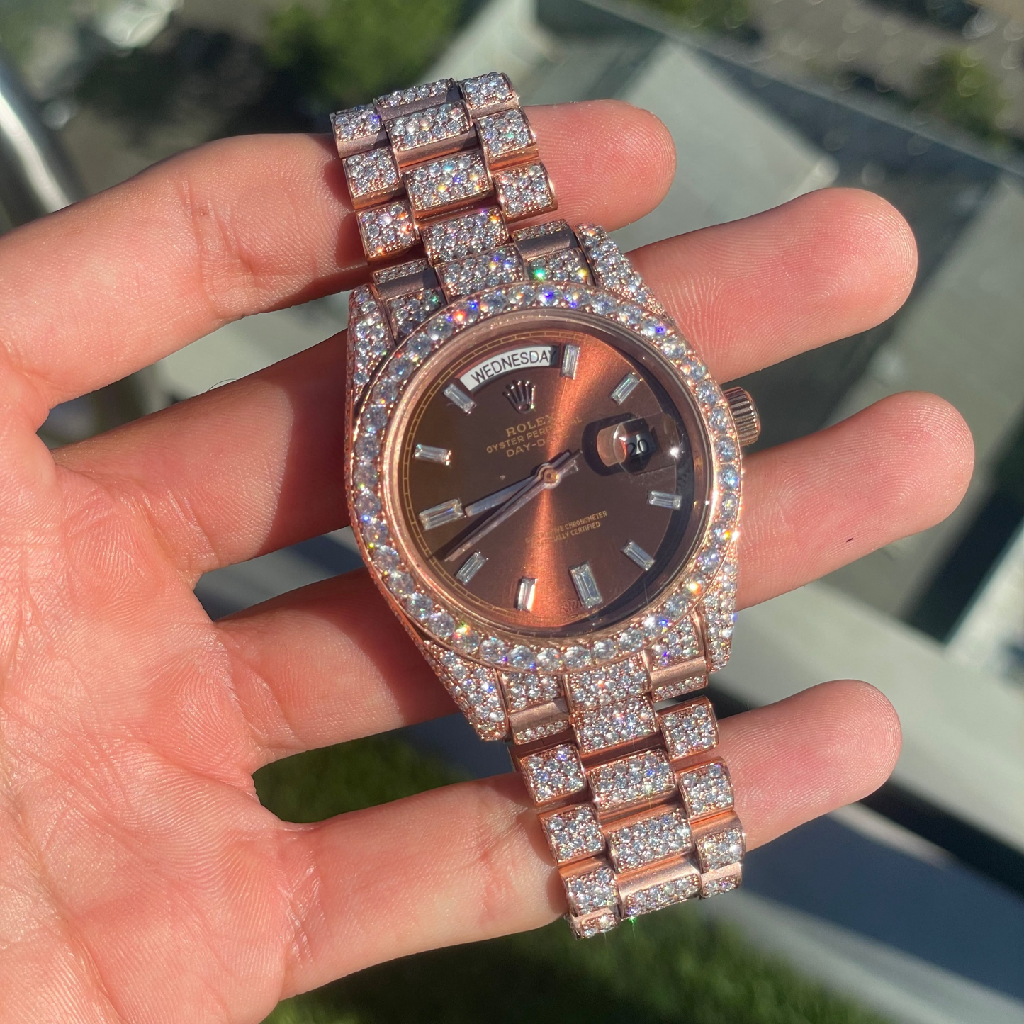 Chocolate-Face Daydate - Rose Gold