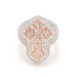 Two-Tone Baguette Cross Ring