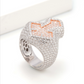 Two-Tone Baguette Cross Ring